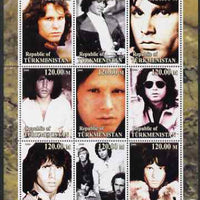 Turkmenistan 2000 The Doors (pop group) perf sheetlet containing 9 values unmounted mint. Note this item is privately produced and is offered purely on its thematic appeal