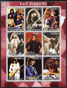 Turkmenistan 2000 Led Zeppelin perf sheetlet containing complete set of 9 values unmounted mint. Note this item is privately produced and is offered purely on its thematic appeal