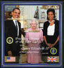 Gambia 2009 Barack Obama Visits Queen Elizabeth at Buckingham Palace composite perf sheetlet containing 3 values unmounted mint