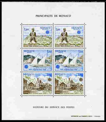 Monaco 1979 Europa - Historic Scenes sheetlet containing two sets of three unmounted mint, SG MS 1398
