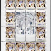Angola 2000 Pope John Paul II perf sheet containing 12 values plus central label unmounted mint. Note this item is privately produced and is offered purely on its thematic appeal