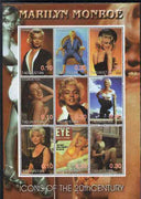 Tadjikistan 2001 Icons of the 20th Century - Marilyn Monroe perf sheetlet containing set of 9 values unmounted mint