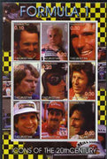 Tadjikistan 2001 Icons of the 20th Century - Formula 1 perf sheetlet containing set of 9 values unmounted mint