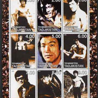 Tadjikistan 2000 Bruce Lee perf sheetlet containing set of 9 values unmounted mint