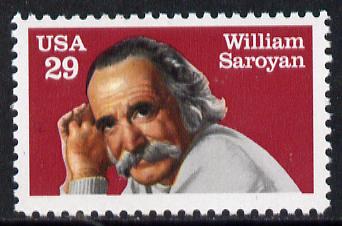 United States 1991 Death Anniversary of William Saroyan (Novelist & Dramatist) unmounted mint SG 2578*