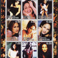 Tadjikistan 2000 Jennifer Lopez perf sheetlet containing 9 values unmounted mint