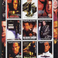 Kyrgyzstan 2000 History of the Cinema - Steven Seagal perf sheetlet containing 9 values unmounted mint
