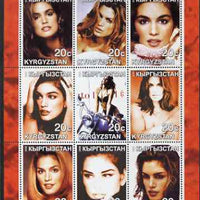 Kyrgyzstan 2000 Cindy Crawford perf sheetlet containing 9 values unmounted mint