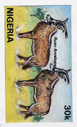 Nigeria 1990 Wildlife - original hand-painted artwork for 30k value (Roan Antelope) by S O Nwasike on card 9" x 5" endorsed B1