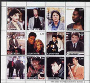 Udmurtia Republic 2000 Movie Stars perf sheetlet containing set of 12 values unmounted mint (D Hoffman, Travolta, james Bond, H Ford, Connery,Stallone etc)