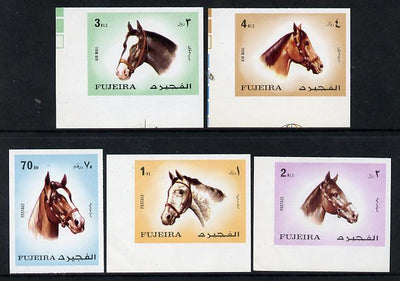 Fujeira 1971 Horses imperf set of 5 unmounted mint (Mi 810-14B)
