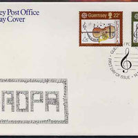 Guernsey 1985 Europa - European Music Year set of 2 on illustrated cover with first day cancels