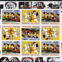 Angola 2000 Millennium 2000 - History of Animation #1 imperf sheetlet containing 9 values (in tete-beche format) unmounted mint. Note this item is privately produced and is offered purely on its thematic appeal (Disney Characters ……Details Below