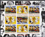 Angola 2000 Millennium 2000 - History of Animation #1 imperf sheetlet containing 9 values (in tete-beche format) unmounted mint. Note this item is privately produced and is offered purely on its thematic appeal (Disney Characters ……Details Below