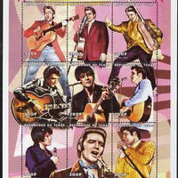 Chad 1999 Elvis Presley perf sheetlet containing 9 values unmounted mint