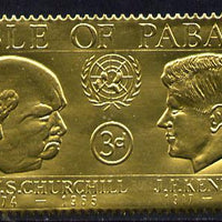 Pabay 1967 Churchill & Kennedy 3d value embossed in gold foil (perf) unmounted mint (Rosen PA60)