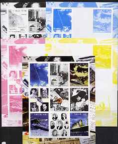 Somaliland 2000 Titanic sheetlet containing set of 8 values plus,the set of 5 imperf progressive proofs comprising the 4 individual colours plus all 4-colour composite, unmounted mint