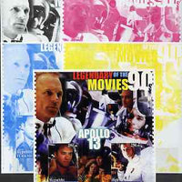 Turkmenistan 2002 Legendary Movies of the '90's - Apollo 13, large sheetlet containing 2 values - the set of 5 imperf progressive proofs comprising the 4 individual colours plus all 4-colour composite, unmounted mint