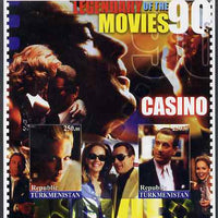 Turkmenistan 2002 Legendary Movies of the '90's - Casino, large imperf sheetlet containing 2 values unmounted mint