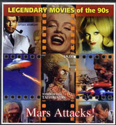 Tadjikistan 2002 Legendary Movies of the '90's - Mars Attacks, large imperf sheetlet containing 1 value unmounted mint (also shows Marilyn Monroe) unmounted mint