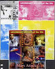 Tadjikistan 2002 Legendary Movies of the '90's - Mars Attacks, large sheetlet containing 1 value unmounted mint (also shows Marilyn Monroe) - the set of 5 imperf progressive proofs comprising the 4 individual colours plus all 4-co……Details Below