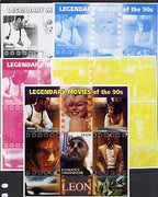 Tadjikistan 2002 Legendary Movies of the '90's - Leon, large sheetlet containing 1 value (also shows Marilyn Monroe) - the set of 5 imperf progressive proofs comprising the 4 individual colours plus all 4-colour composite, unmounted mint