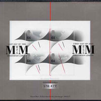 Great Britain 1999 Millennium Series - Millennium Timekeeper m/sheet containing 4 x 64p Clock stamps fine used with cancellations for Last Day of the 1999 and First Day of the 2000, mounted on special Royal Mail card, SG MS 2123