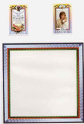 Lesotho 1982 Birth of Prince William imperf proof of m/sheet border plus imperf proofs of 60s stamp and label, all mounted in special House of Questa proof folder, as SG 521a