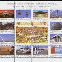 Spain 1992 Expo 92 perf sheetlet containing 12 x 17p values plus 4 labels unmounted mint SG 3148a