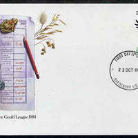 Australia 1984 75th Anniversary of Gould League 30c postal stationery envelope (Bird, Frog, Shells etc) with first day cancellation