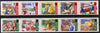 Jersey 2001 Christmas - Bells set of 10 self-adhesive NVI stamps unmounted mint, SG 1014-23