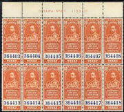 Canada 1930 Revenue KG5 60c Electricity & Gas Inspection block of 12 with OTTAWA imprint & plate number unmounted mint