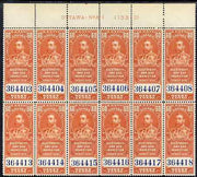 Canada 1930 Revenue KG5 60c Electricity & Gas Inspection block of 12 with OTTAWA imprint & plate number unmounted mint