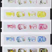Angola 2001 Birth Centenary of Walt Disney sheetlet containing 4 values (Winnie the Pooh) the set of 5 imperf progressive proofs comprising the various colour combinations plus all 4-colour composite, unmounted mint