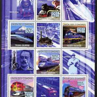 Comoro Islands 2009 Railway Celebrities perf sheetlet containing 6 values unmounted mint