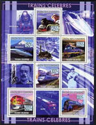 Comoro Islands 2009 Railway Celebrities perf sheetlet containing 6 values unmounted mint