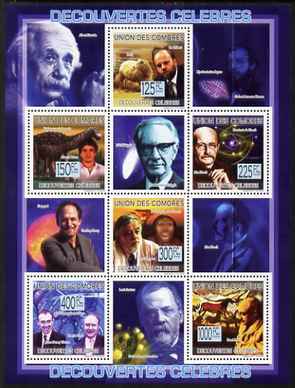 Comoro Islands 2009 Famous Discoveries perf sheetlet containing 6 values unmounted mint Michel 2302-07