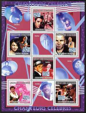 Comoro Islands 2009 Famous Singers perf sheetlet containing 6 values unmounted mint Michel 2245-50