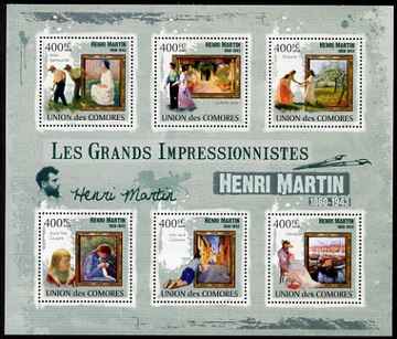 Comoro Islands 2009 Impressionists - Henri Martin perf sheetlet containing 6 values unmounted mint