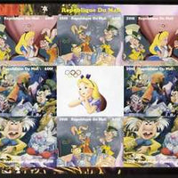 Mali 2010 Alice in Wonderland with Olympic Rings, imperf sheetlet containg 4 values x 2 plus label, unmounted mint. Note this item is privately produced and is offered purely on its thematic appeal