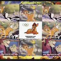 Mali 2010 Bambi with Olympic Rings, imperf sheetlet containg 4 values x 2 plus label, unmounted mint. Note this item is privately produced and is offered purely on its thematic appeal