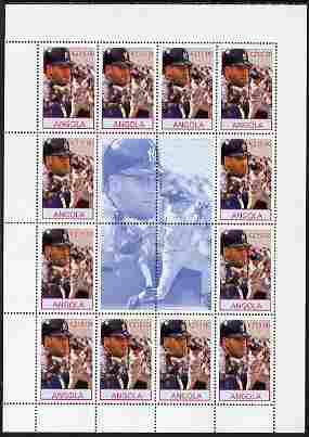 Angola 2000 Sports Legends - Derek Jeter (Baseball) perf sheetlet containing 12 values plus label unmounted mint