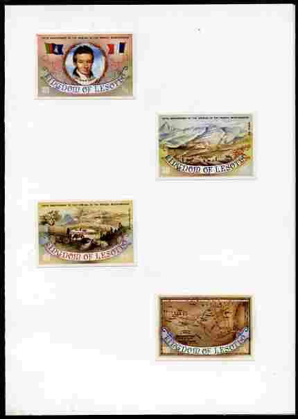 Lesotho 1983 French Missionaries Anniversary imperf set of 4 mounted in House of Questa Proof card, as SG 550-53