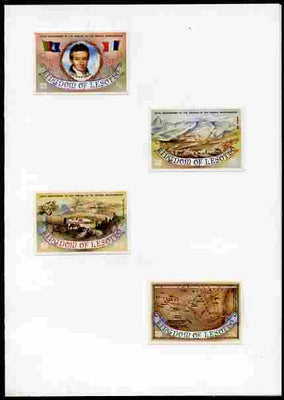Lesotho 1983 French Missionaries Anniversary imperf set of 4 mounted in House of Questa Proof card, as SG 550-53