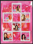 Comoro Islands 2009 Famous Actresses perf sheetlet containing 6 values unmounted mint, Michel 2287-92