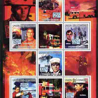 Comoro Islands 2009 Fire Fighters perf sheetlet containing 6 values unmounted mint, Michel 2259-64