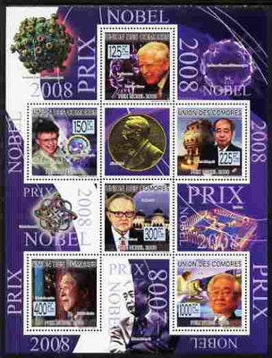 Comoro Islands 2009 Nobel Prize Winners of 2008 perf sheetlet containing 6 values unmounted mint, Michel 2266-71
