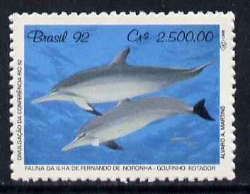 Brazil 1992 UN Conference on Environment #1 2500cr (Spinner Dolphins) unmounted mint SG 2519*