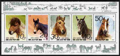 North Korea 1991 Horses perf sheetlet containing set of 5 unmounted mint as SG N3083-87