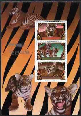 North Korea 1982 Tigers perf sheetlet containing three values (30w, 40w & 80w) unmounted mint as SG N2197-9